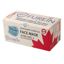 Load image into Gallery viewer, Disposable Surgical Face Mask ASTM Level 3 (Box of 50pc) Made in Canada
