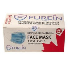 Load image into Gallery viewer, Disposable Surgical Face Mask ASTM Level 3 (Box of 50pc) Made in Canada
